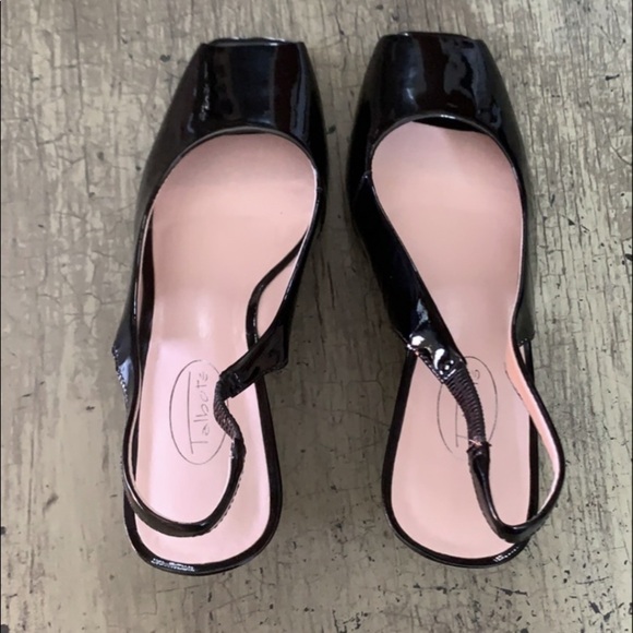 TALBOTS Black Patent Leather Slingback Wedges - Picture 6 of 15